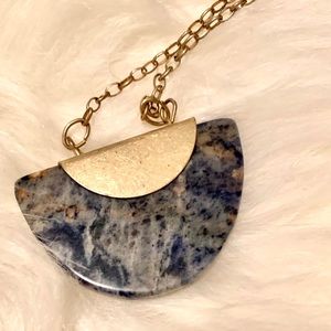 Blue Stone Long Pendent Necklace
